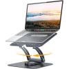 Nulaxy 360° Rotating Laptop Stand for Desk, Ergonomic Notebook Riser with Adjustable Swivel Base Foldable Computer Holder Portable Office Accessories Compatible with All 10-17″ Laptops(Gray)