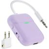 Nulaxy Air in-Flight Bluetooth Wireless Audio Transmitter Receiver for up to 2 AirPods & Wireless Headphones, Bluetooth Adapter for All 3.5mm Jacks on Airplanes, Gym Equipment, TVs & Gaming Consoles(D-Purple)