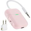 Nulaxy Air in-Flight Bluetooth Wireless Audio Transmitter Receiver for up to 2 AirPods & Wireless Headphones, Bluetooth Adapter for All 3.5mm Jacks on Airplanes, Gym Equipment, TVs & Gaming Consoles(C-Pink)