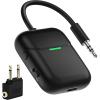Nulaxy Air in-Flight Bluetooth Wireless Audio Transmitter Receiver for up to 2 AirPods & Wireless Headphones, Bluetooth Adapter for All 3.5mm Jacks on Airplanes, Gym Equipment, TVs & Gaming Consoles(B-Black)