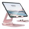 Nulaxy Aluminum Dual Foldable iPad Stand, Fully Adjustable Desktop Tablet Holder, Tablet Accessories for Office Kindle Compatible with Mobile Devices iPad Pro/Air/Mini, iPhone Pro/Max/Plus, Black(C-Rose Gold)