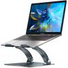 Nulaxy Fully Adjustable Laptop Stand for Desk, Dual Foldable Aluminum Computer Riser with Heat-Vent, Ergonomic Notebook Holder Portable Office Accessories Compatible with All 10-17″ Laptops, Silver(B-Grey)