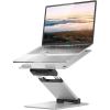 Nulaxy Height Adjustable Laptop Stand for Desk, Dual Foldable Aluminum Computer Riser, Pull Out Design Ergonomic Sit to Notebook Holder Convertor, Compatible with All 10-17″ Laptops, Tablets, Gray(C-Silver)