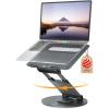 Nulaxy Telescopic 360 Rotating Laptop Stand for Desk Adjustable Height Swivel Pull Out Design Ergonomic Laptop Riser Standing Desk Converter Fits All 10-17″ Laptops Computer MacBook, Gray(A-Gray)