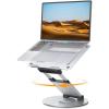 Nulaxy Telescopic 360 Rotating Laptop Stand for Desk Adjustable Height Swivel Pull Out Design Ergonomic Laptop Riser Standing Desk Converter Fits All 10-17″ Laptops Computer MacBook, Gray(B-Silver)