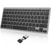 OMOTON 2.4G Wireless Keyboard for Win 7/8/10 with USB & Type C, Ultra Slim and Compact Quiet, Compatible with Laptop Tablet Desktop and PC (Grey)(Grey)
