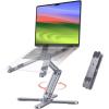 OMOTON 360° Rotating Laptop Stand Riser for Desk, Ergonomic Foldable Computer Stand Adjustable Height Angles for Collaborative Work, Easy Storage Fit Macbooks,All Laptops up to 16 inches, Silver(Space Grey)