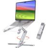 OMOTON 360° Rotating Laptop Stand Riser for Desk, Ergonomic Foldable Computer Stand Adjustable Height Angles for Collaborative Work, Easy Storage Fit Macbooks,All Laptops up to 16 inches, Silver(Silver)