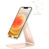 OMOTON Adjustable Cell Phone Stand, C2 Aluminum Desktop Phone Holder Dock Compatible with iPhone 15 14 13 Xs XR 8 Plus 7 6, Samsung Galaxy, Google Pixel, Android Phones, Black(Gold)
