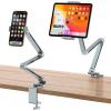 OMOTON Adjustable Tablet Stand for iPad, Desk Phone Holder for Bed with 2 Clamps, Flexible Aluminum Alloy Mount with 360° Rotation for 4-13″ Devices