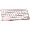 OMOTON Bluetooth Keyboard Compatible with iPad 10th Generation, iPad 10.2 (9th/8th/7th), iPad Pro 13/12.9/11 inch, iPad Air/Mini and More iOS Devices, White(Pink gold)