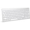 OMOTON Bluetooth Keyboard for Mac, Wireless Keyboard with Numeric Keypad for MacBook Pro/Air, iMac, Mac mini/Pro Laptop, Silver White