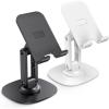 OMOTON Cell Phone Stand for Desk, 2 Pack Adjustable Foldable Phone Holder, 360 Swivel Mobile Stand Fit for iPhone 17 16 15 14 13 Pro Max and All Smart Phones, Black & White(Black & White)