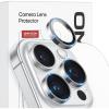 OMOTON Clear Camera Lens Protector for iPhone 16 Pro Max/16 Pro, Individual Camera Lens Protector, High-definition Photos, Ultra-thin Tempered Glass Lens Protector, 2 Set Transparent Ring(Silver Glitter)
