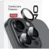 OMOTON Clear Camera Lens Protector for iPhone 16 Pro Max/16 Pro, Individual Camera Lens Protector, High-definition Photos, Ultra-thin Tempered Glass Lens Protector, 2 Set Transparent Ring(Black)