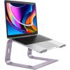 OMOTON Laptop Stand, Detachable Laptop Mount, Aluminum Laptop Holder Stand for Desk, Compatible with MacBook Air/Pro, Dell, HP, Lenovo and All Laptops (11-16 inch), Silver(Purple)