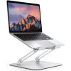 OMOTON Laptop Stand for Desk, Ergonomic Metal Adjustable Laptop Stand, Laptop Holder Riser with Cooling Function, Computer Stand Compatible with MacBook and All Laptops (10-17.2 inch), Silver