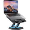 OMOTON Laptop Stand for Desk with 360° Rotating Base, Ergonomic Laptop Riser for Collaborative Work, Easy Storage, Fit MacBook/Laptops up to 14 inches, Black