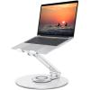 OMOTON Swivel Adjustable Laptop Stand, 360 Rotating Laptop Riser for Collaborative Work, Ergonomic Laptop Holder Compatible with MacBook Pro/Air, More Notebooks (11-16 inch), Silver(SILVER)