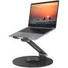 OMOTON Swivel Adjustable Laptop Stand, 360 Rotating Laptop Riser for Collaborative Work, Ergonomic Laptop Holder Compatible with MacBook Pro/Air, More Notebooks (11-16 inch), Silver(black)