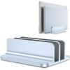 OMOTON Vertical Laptop Stand [Updated Double Version], Desktop Aluminum Mac Book Stand with Adjustable Dock Size, Fits All Mac Book, Surface, Chrome Book and Gaming Laptops (Up to 17.3 inch) (Silver)(SkyBlue)