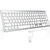 OMOTON Wired Keyboard Compatible with Mac, with Dual Interface (USB and Type-C), Numeric Keypad Compatible with MacBook Pro/Air, iMac, Mac mini/Pro Laptop, Silver(Silver)