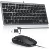 OMOTON Wired Keyboard and Mouse Compatible with Mac, Keyboard with Dual Interface (Type-C and USB A), Mouse with USB A Interface for MacBook Pro/Air, iMac, Mac mini/Pro, White(Black Grey)