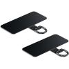 Phone Lanyard Tab, Heavy Duty Tether Tab for iPhone & Android, Metal Lanyard Patch & Strap Adapter, 44lbs Load Capacity, Universal Phone Case Insert for Strap & Charm (Black+Black)(Black+Black)