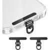 Phone Tether Tab & Lanyard Tab, 360° Swivel Clip – Ultra Thin Stainless Steel Universal Patch for All Phone Cases(Black+black)