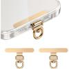Phone Tether Tab & Lanyard Tab, 360° Swivel Clip – Ultra Thin Stainless Steel Universal Patch for All Phone Cases(Champagne Gold*2)