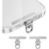 Phone Tether Tab & Lanyard Tab, 360° Swivel Clip – Ultra Thin Stainless Steel Universal Patch for All Phone Cases(Fashion Silver*2)