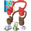 Stocking Stuffers for Teens Boys Girls Cell Phone Stand: Upgrade Adjustable Thumbs Up Lazy Phone Holder for Desk Fun Birthday Gifts for Grandma Adults Husband from Wife(Red & Brown)