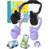 Stocking Stuffers for Teens Boys Girls Cell Phone Stand: Upgrade Adjustable Thumbs Up Lazy Phone Holder for Desk Fun Birthday Gifts for Grandma Adults Husband from Wife(Black & Purple)