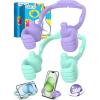 Stocking Stuffers for Teens Boys Girls Cell Phone Stand: Upgrade Adjustable Thumbs Up Lazy Phone Holder for Desk Fun Birthday Gifts for Grandma Adults Husband from Wife(Purple & Green)