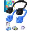Stocking Stuffers for Teens Boys Girls Kids Cell Phone Stand: 2 Pack Upgrade Adjustable Peace Sign Thumbs Lazy Phone Holder for Desk Cool Gadgets Birthday Gifts for Women Men Adults (Black&Blue)(Black&Blue)