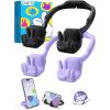 Stocking Stuffers for Teens Boys Girls Kids Cell Phone Stand: 2 Pack Upgrade Adjustable Peace Sign Thumbs Lazy Phone Holder for Desk Cool Gadgets Birthday Gifts for Women Men Adults (Black&Blue)(Black&Purple)