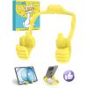 Stocking Stuffers for Teens Boys Men Adults for Kids Tablet Stand Thumbs Up Lazy Cell Phone Stand Holder for Desk Funny Gift for Women Girls Husband Wief Ideas Birthday Gadgets(Yellow)