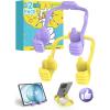 Stocking Stuffers for Teens Boys Men Adults for Kids Tablet Stand Thumbs Up Lazy Cell Phone Stand Holder for Desk Funny Gift for Women Girls Husband Wief Ideas Birthday Gadgets(Purple+Yellow)