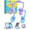 Stocking Stuffers for Teens Boys Men Adults for Kids Tablet Stand Thumbs Up Lazy Cell Phone Stand Holder for Desk Funny Gift for Women Girls Husband Wief Ideas Birthday Gadgets(Purple+Macaron Blue)
