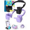 Stocking Stuffers for Teens Girls Boys Cell Phone Stand: 2 Pack Adjustable Shy Fingers Lazy Phone Holder for Desk Fun Gifts Ideas for Adults Wife Women Gifts for Christmas (Purple&Pink)(Black+Purple)