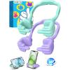 Stocking Stuffers for Teens Girls Gifts for Women Adults Christmas: Lazy Cell Phone Stand Unique Gesture Phone Holder for Desk Gift for Boys Men Cool Gadget Useful Funny White Elephant Gag Gifts(Purple&Green)