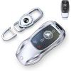 for Benz CLS CLA CLK AMG CLK GLC GLE GLS SLK ML SL SLK A B C E R S G Smart Remote Key Case Shell (Classic Black，for Benz-B)(Fashion Silver，For Benz-A)