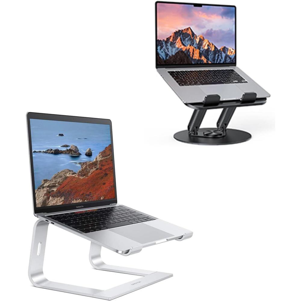 imageOMOTON Detachable Laptop Mount and 360 Rotating Laptop Stand for Desk