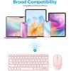 OMOTON Bluetooth Keyboard & Mouse Combo, Wireless Set for iPad Pro 13/11 (2024)/12.9, 10th/9th/8th/7th Gen, Air 6/5/4 and Other Bluetooth Enabled Devices (Pink)(Pink)