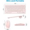 OMOTON Bluetooth Keyboard & Mouse Combo, Wireless Set for iPad Pro 13/11 (2024)/12.9, 10th/9th/8th/7th Gen, Air 6/5/4 and Other Bluetooth Enabled Devices (Pink)(Pink)