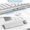 OMOTON Keyboard and Mouse for Mac, Wired Keyboard with Numeric Keypad Dual Interface (Type-C & USB), Mouse with USB A Interface Compatible with MacBook Pro/Air, iMac, Mac mini/Pro Laptop, Silver White