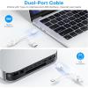 OMOTON Keyboard and Mouse for Mac, Wired Keyboard with Numeric Keypad Dual Interface (Type-C & USB), Mouse with USB A Interface Compatible with MacBook Pro/Air, iMac, Mac mini/Pro Laptop, Silver White