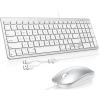 OMOTON Keyboard and Mouse for Mac, Wired Keyboard with Numeric Keypad Dual Interface (Type-C & USB), Mouse with USB A Interface Compatible with MacBook Pro/Air, iMac, Mac mini/Pro Laptop, Silver White