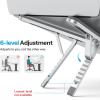 OMOTON Foldable & Portable Laptop Stand for Desk, [Ultra Lightweight] Tablet Stand for Desk and Travel, 6 Level Height Ergonomic Aluminum Computer Holder for 10-16″ Laptops