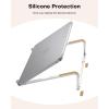 OMOTON Portable Laptop Stand for Desk, Foldable Aluminum Laptop Riser, Ergonomic Computer Stand Compatible with for MacBook Pro/Air, Dell, HP, Lenovo, 10-17.3” (Silver)